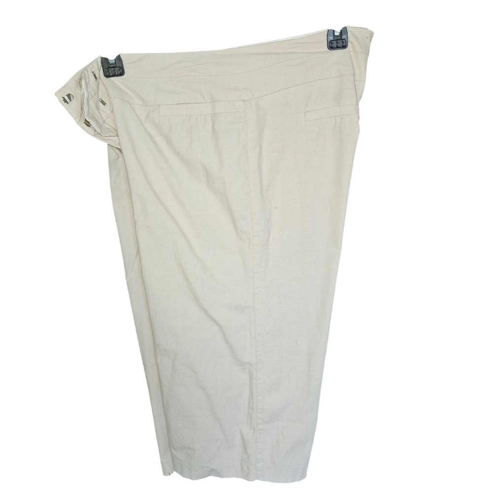 Maurices‎ Women Cream Cotton Blend Capri Cropped Pants Size 12 Mid Rise Khaki
